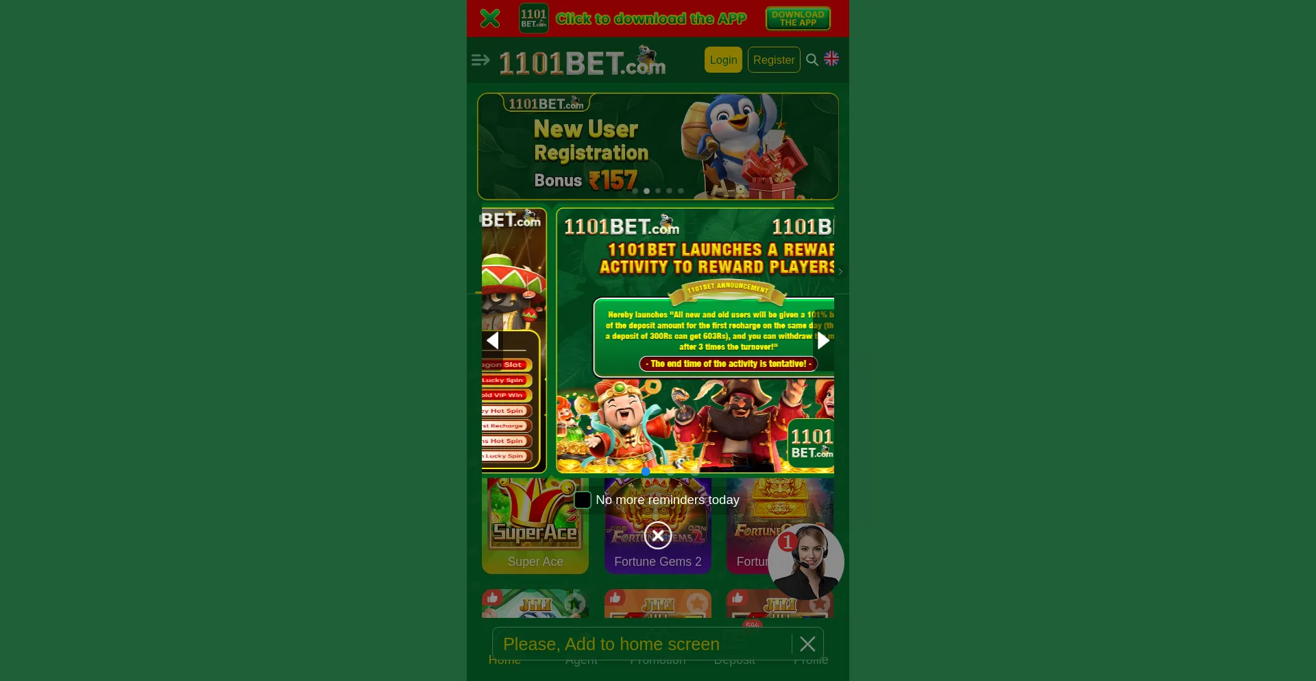 Website screenshot of 1101bet1.com