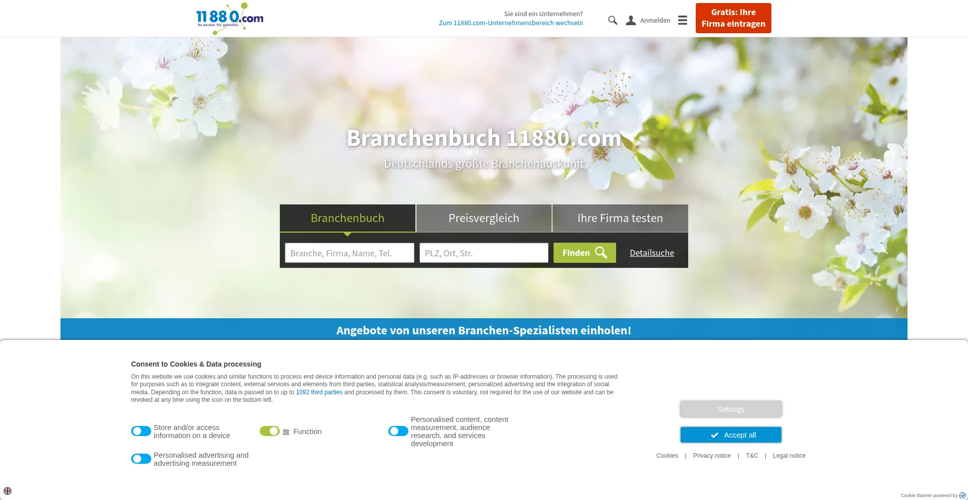 11880.com Screenshot