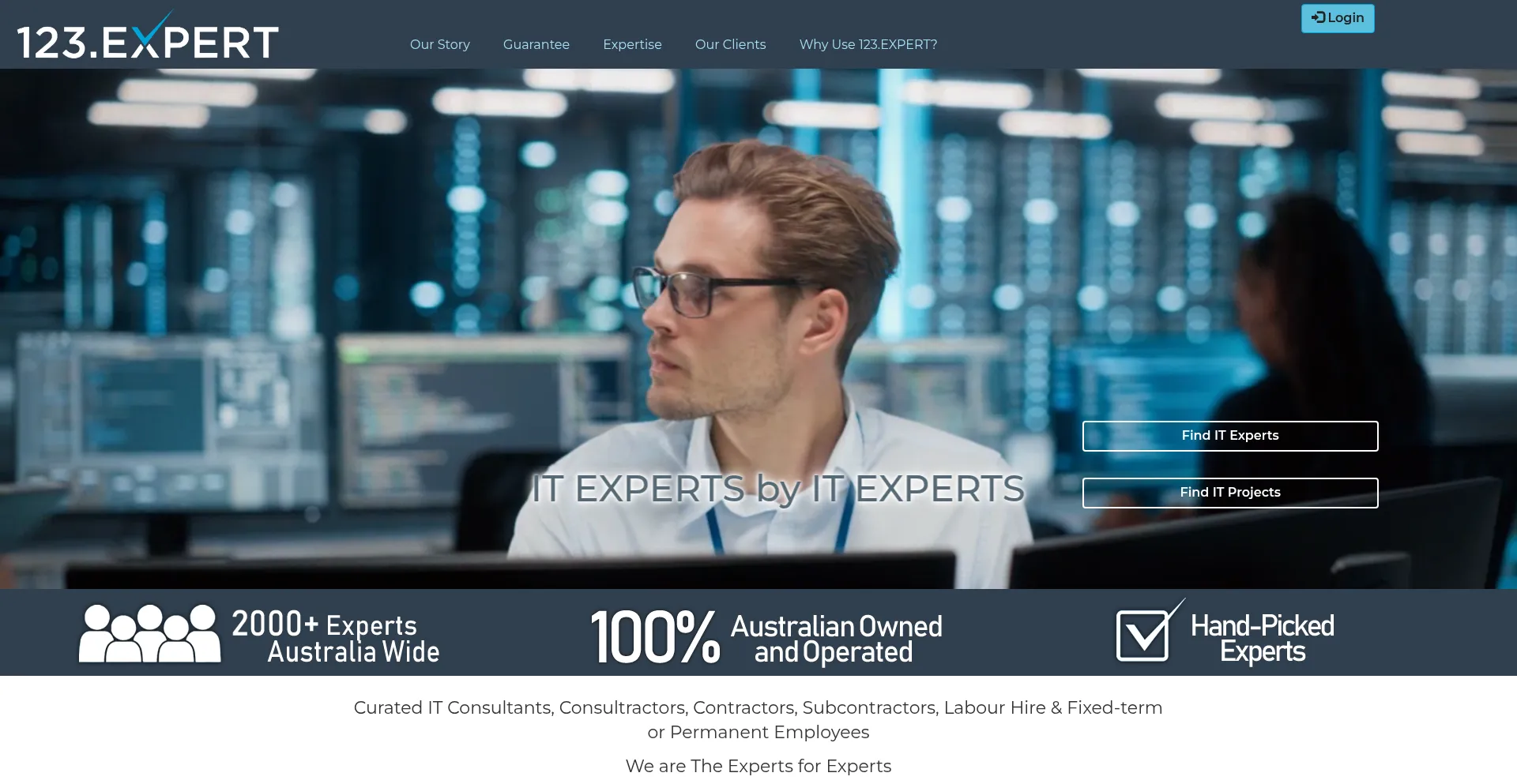 Website screenshot of 123.expert