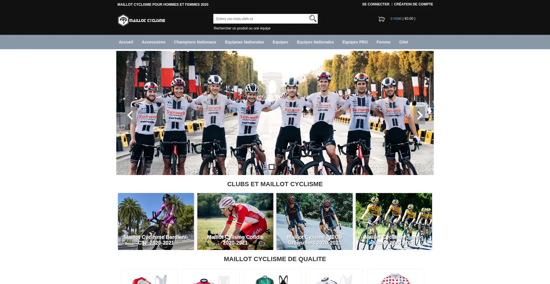 Website screenshot of 2020maillotcyclisme.com