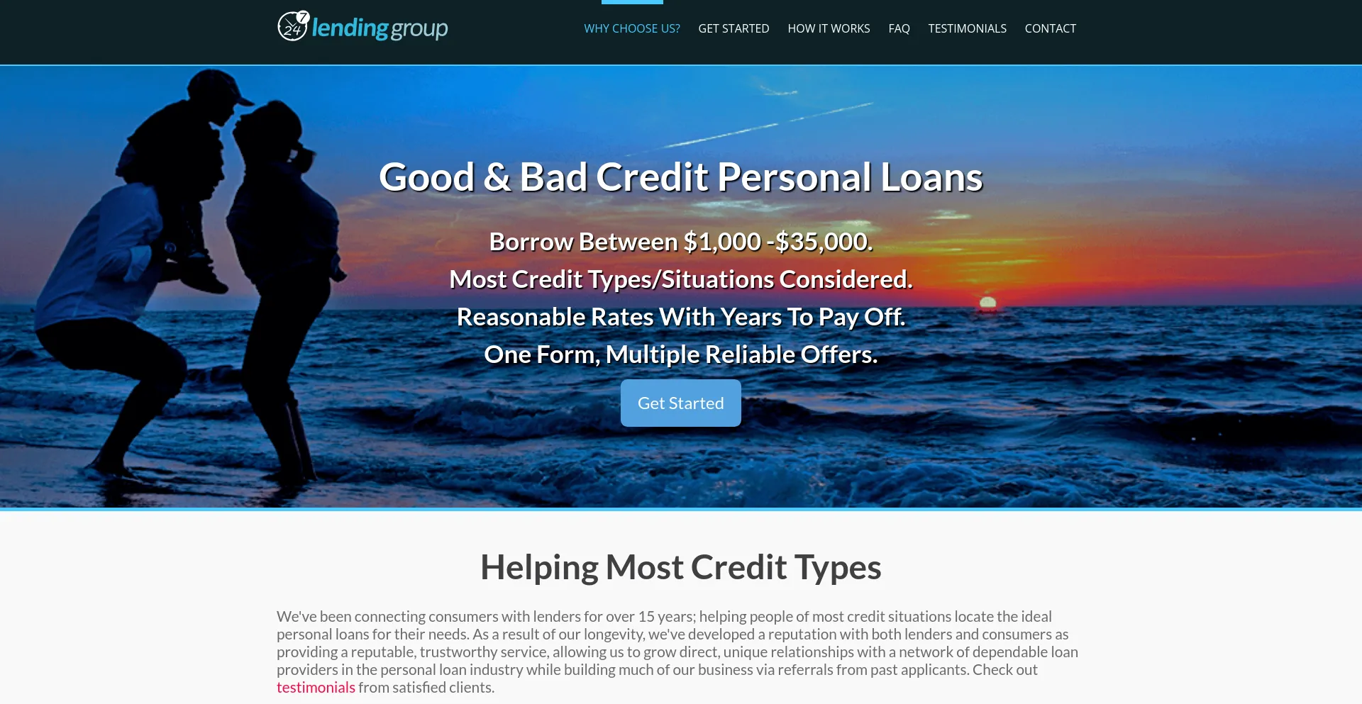 Website screenshot of 247lendinggroup.com