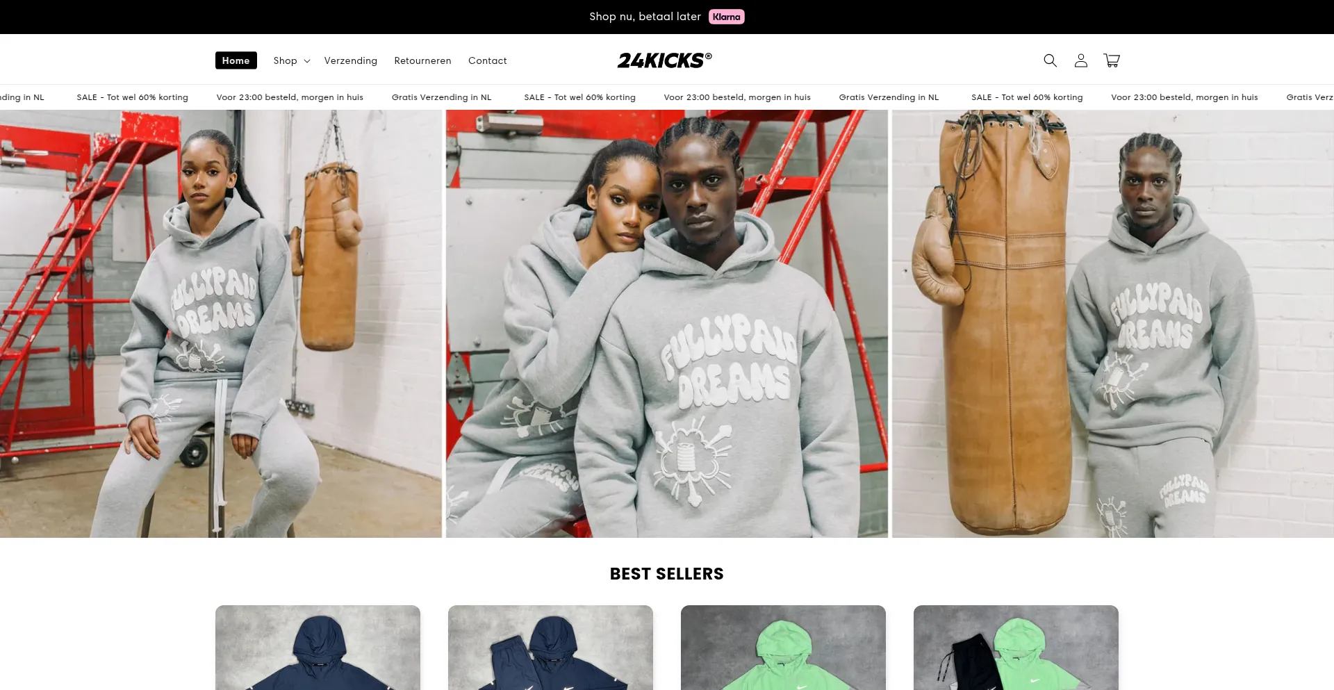 Website screenshot of 24kicks.nl