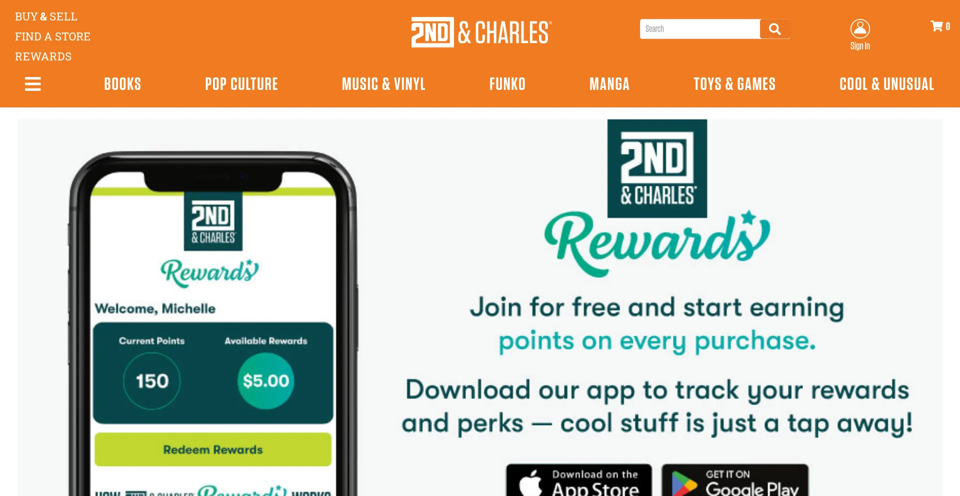 Website screenshot of 2ndandcharles.com