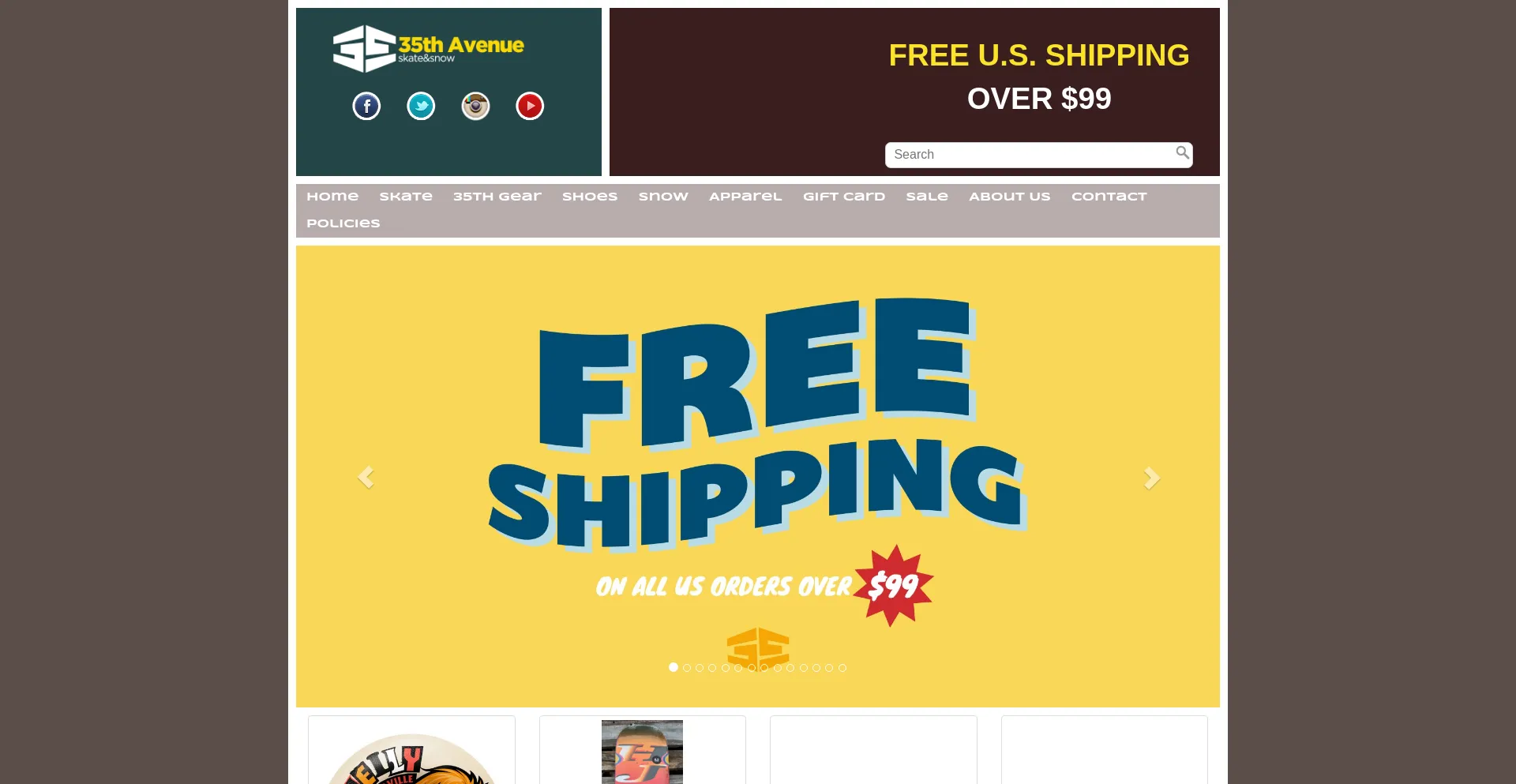 Website screenshot of 35thave.com