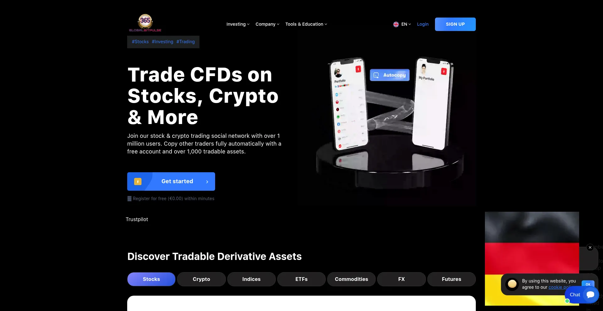 Website screenshot of 365globalbitpulse.com