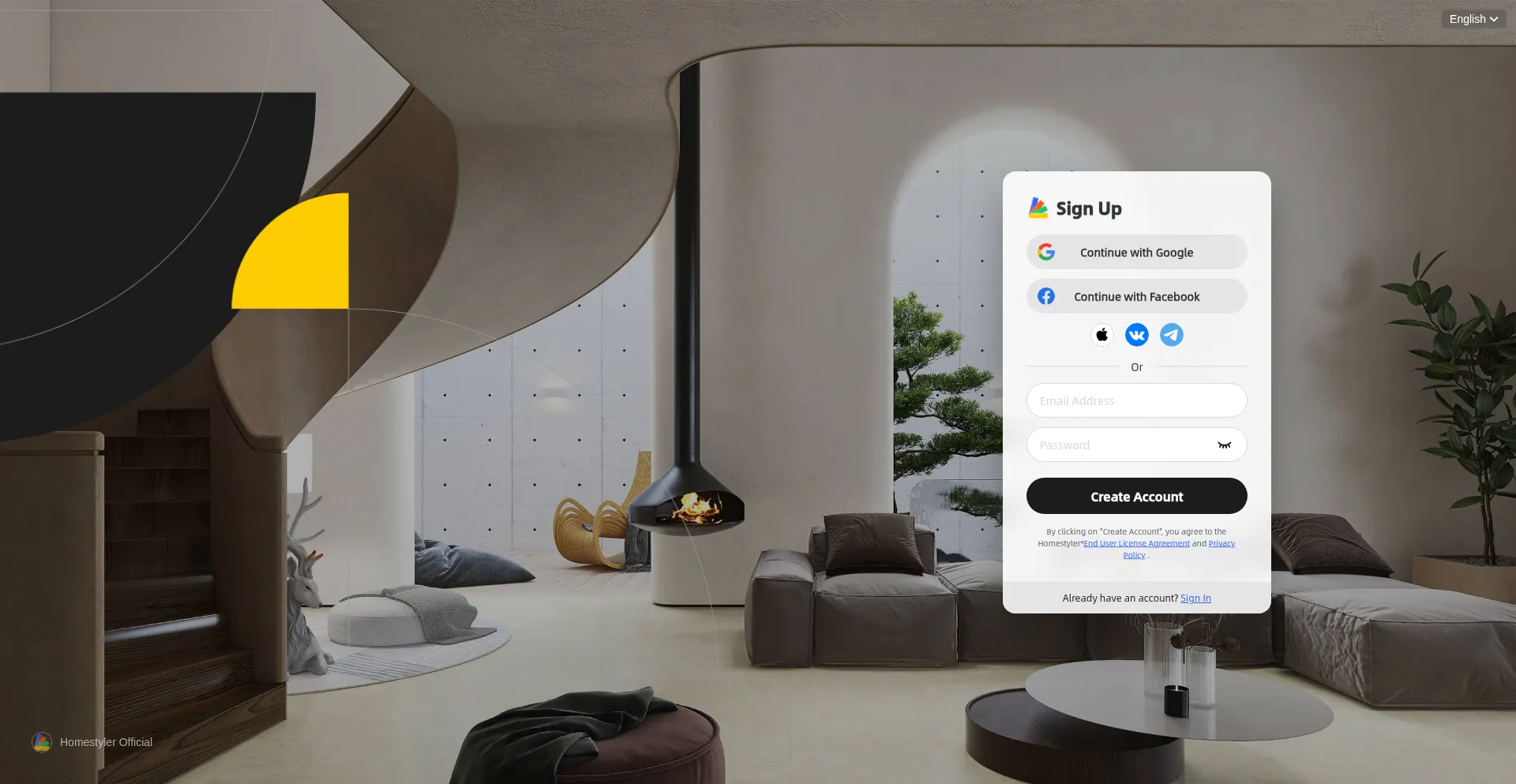 Website screenshot of 3d.homestyler.com