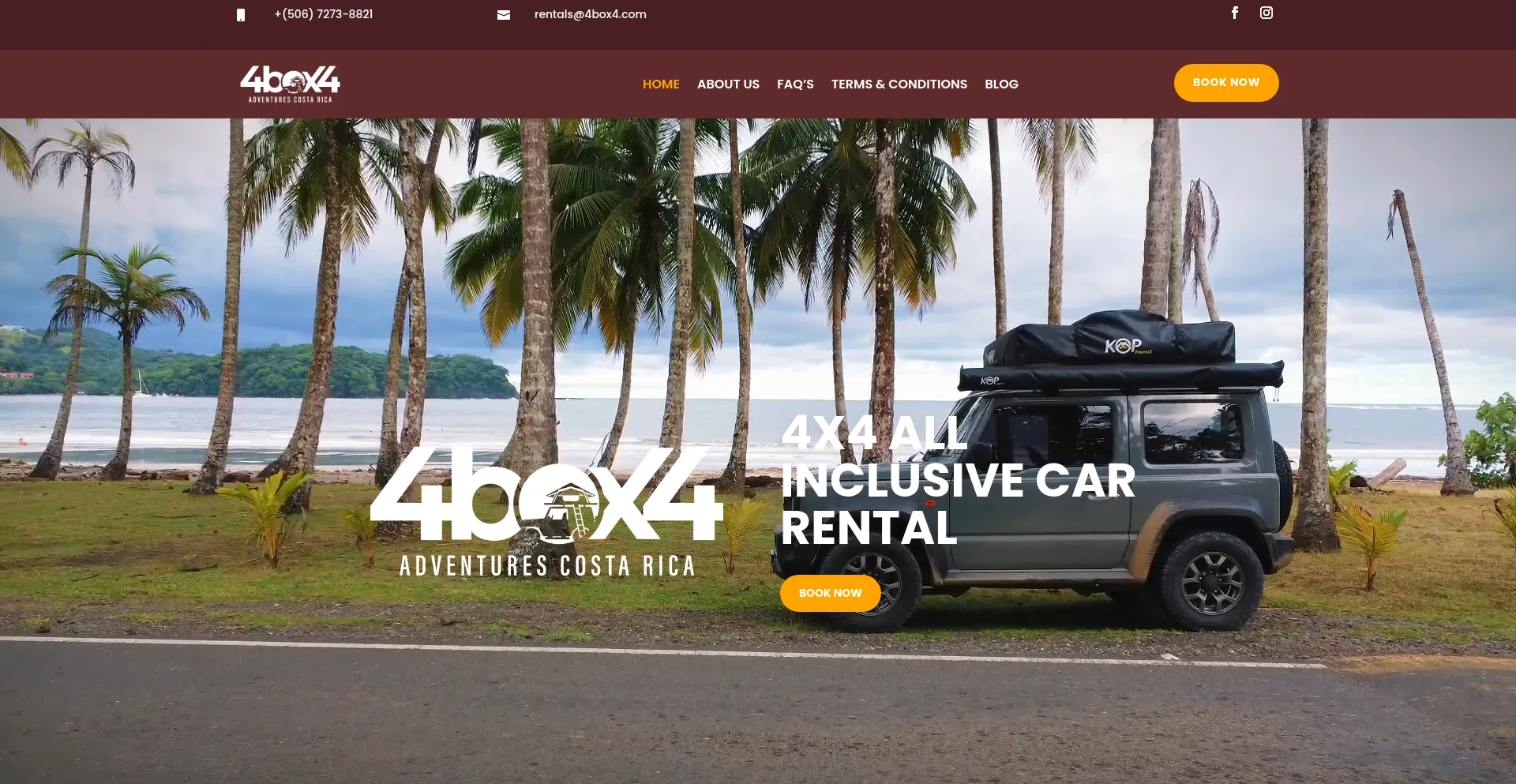Website screenshot of 4box4.com