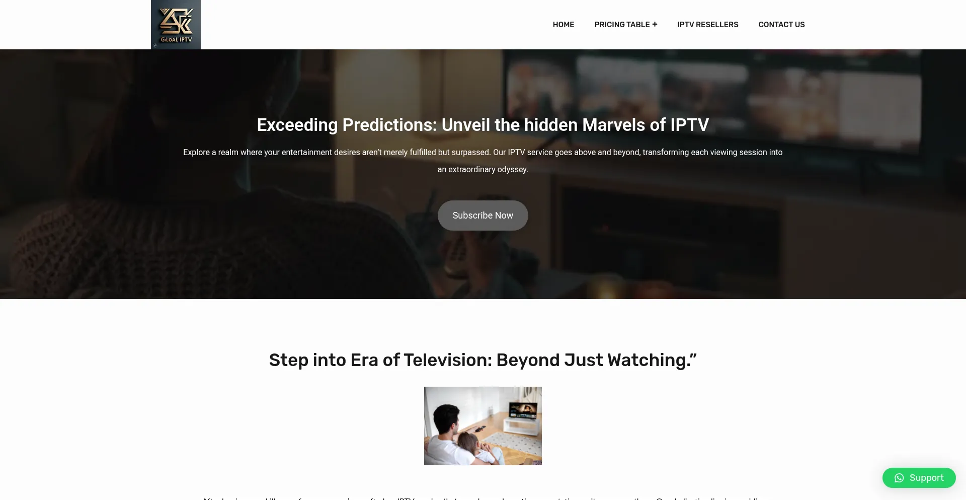 Website screenshot of 4kglobaliptv.com