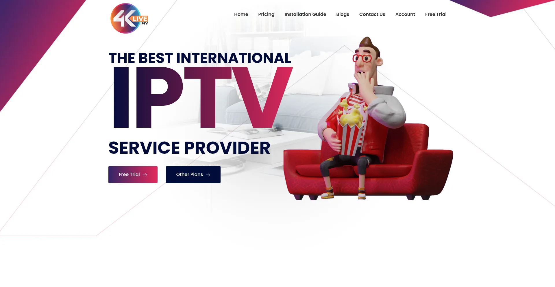 Website screenshot of 4kliveiptv.com
