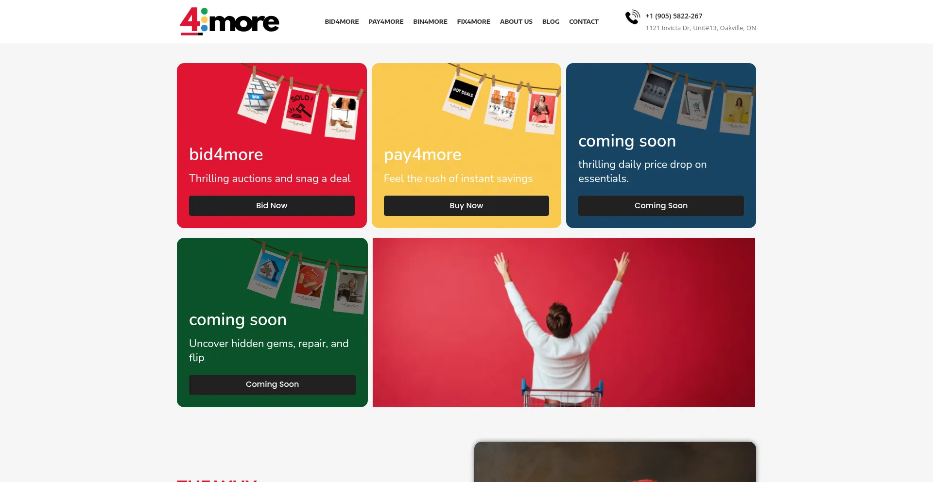 Website screenshot of 4more.ca