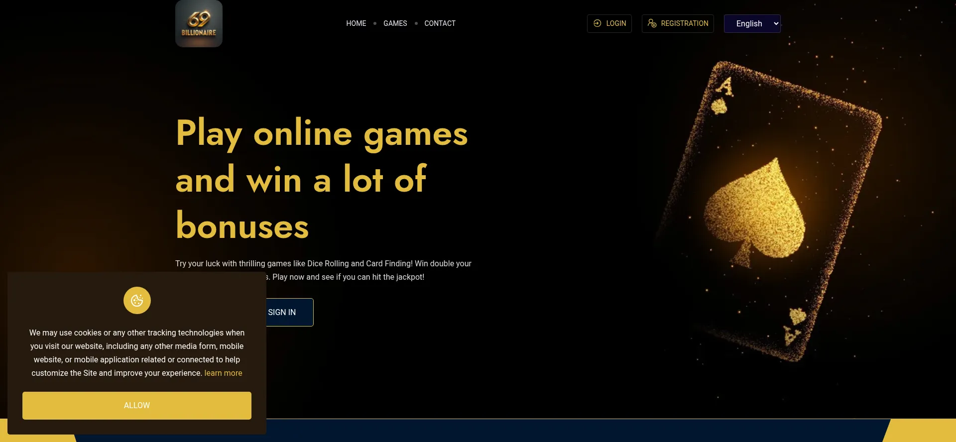 Website screenshot of 69billionaire.com