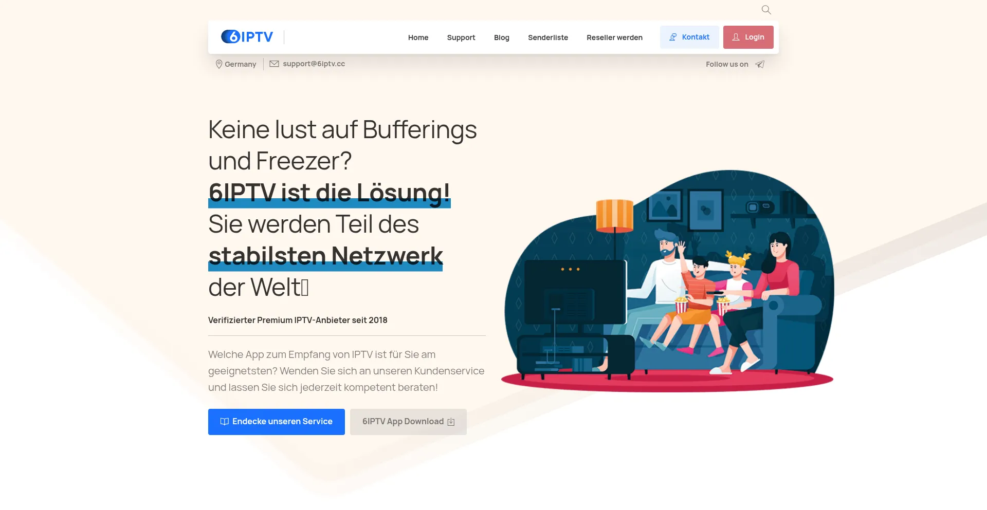 Website screenshot of 6iptv.cc