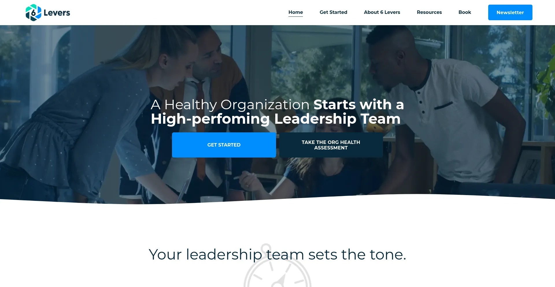 Website screenshot of 6levers.co