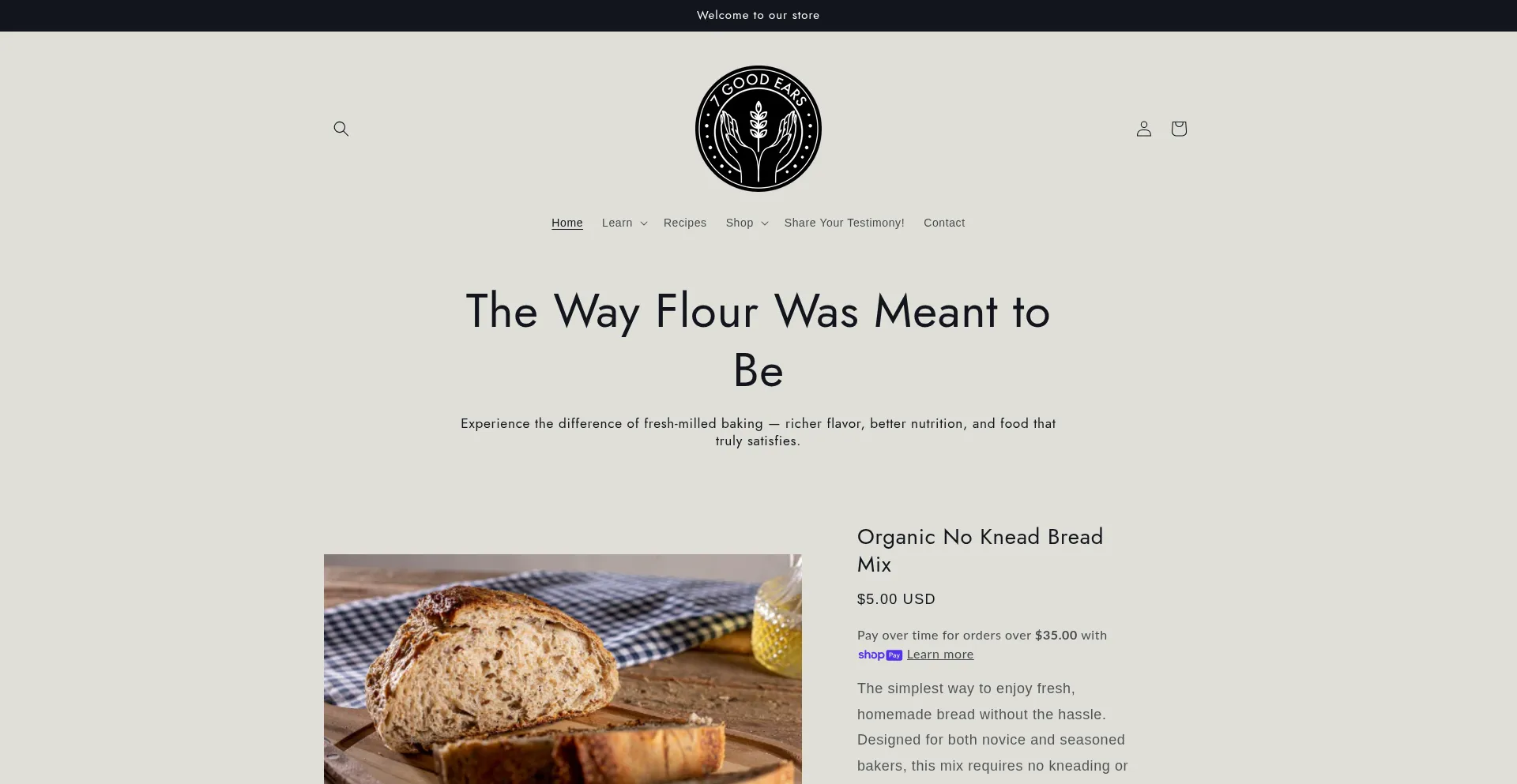 Website screenshot of 7goodears.com