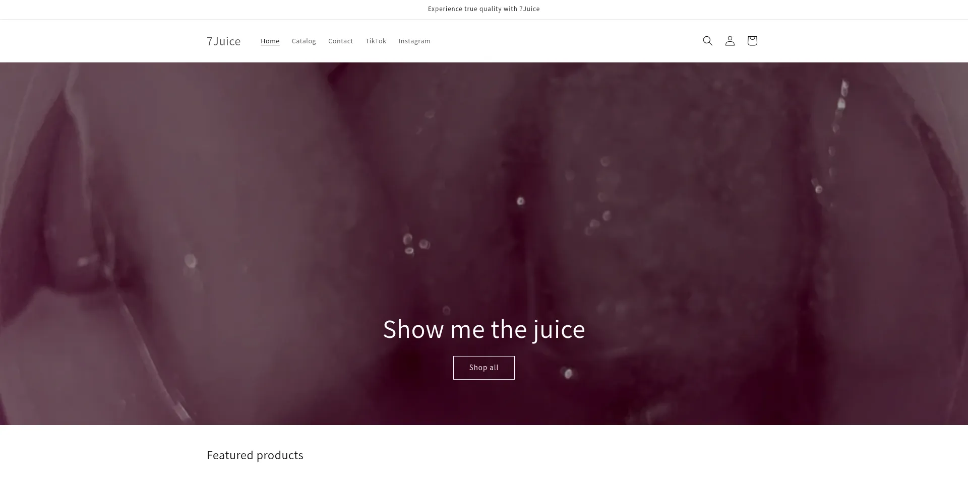 Website screenshot of 7juice.store