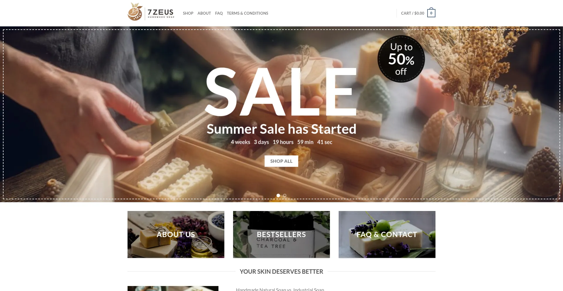 Website screenshot of 7zeus.com