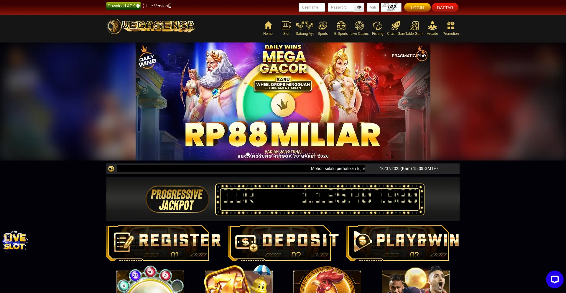 Website screenshot of 98vegasensa.com