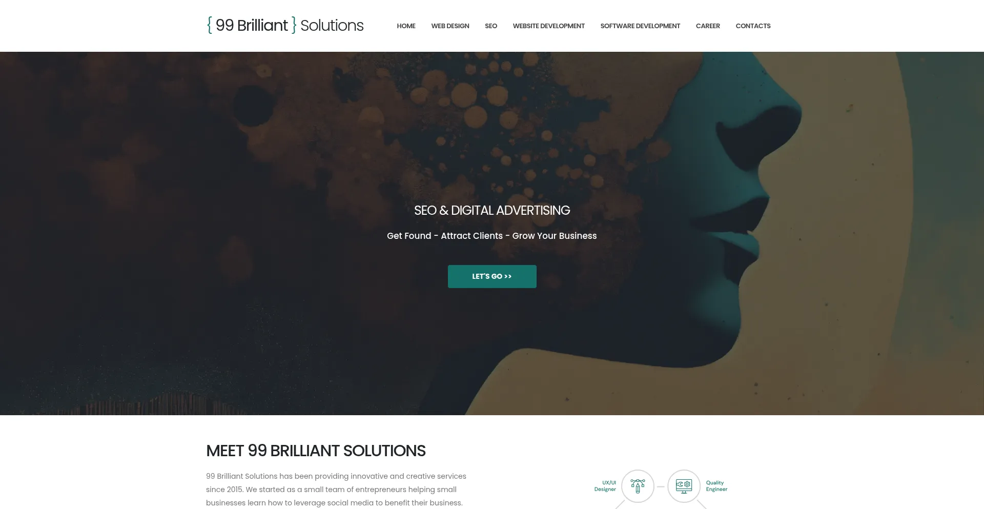 Website screenshot of 99brilliantsolutions.com