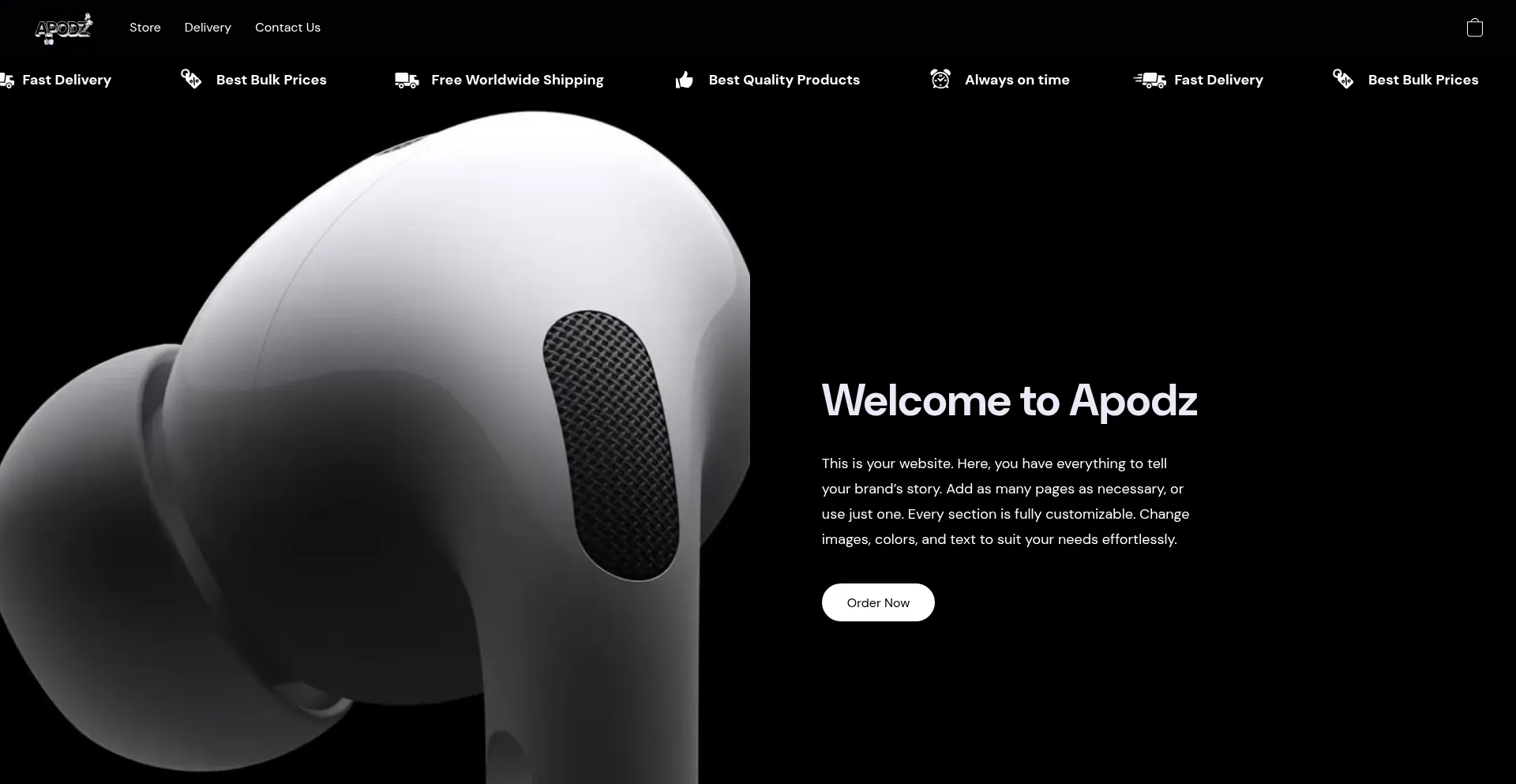 Website screenshot of A-podz.company.site
