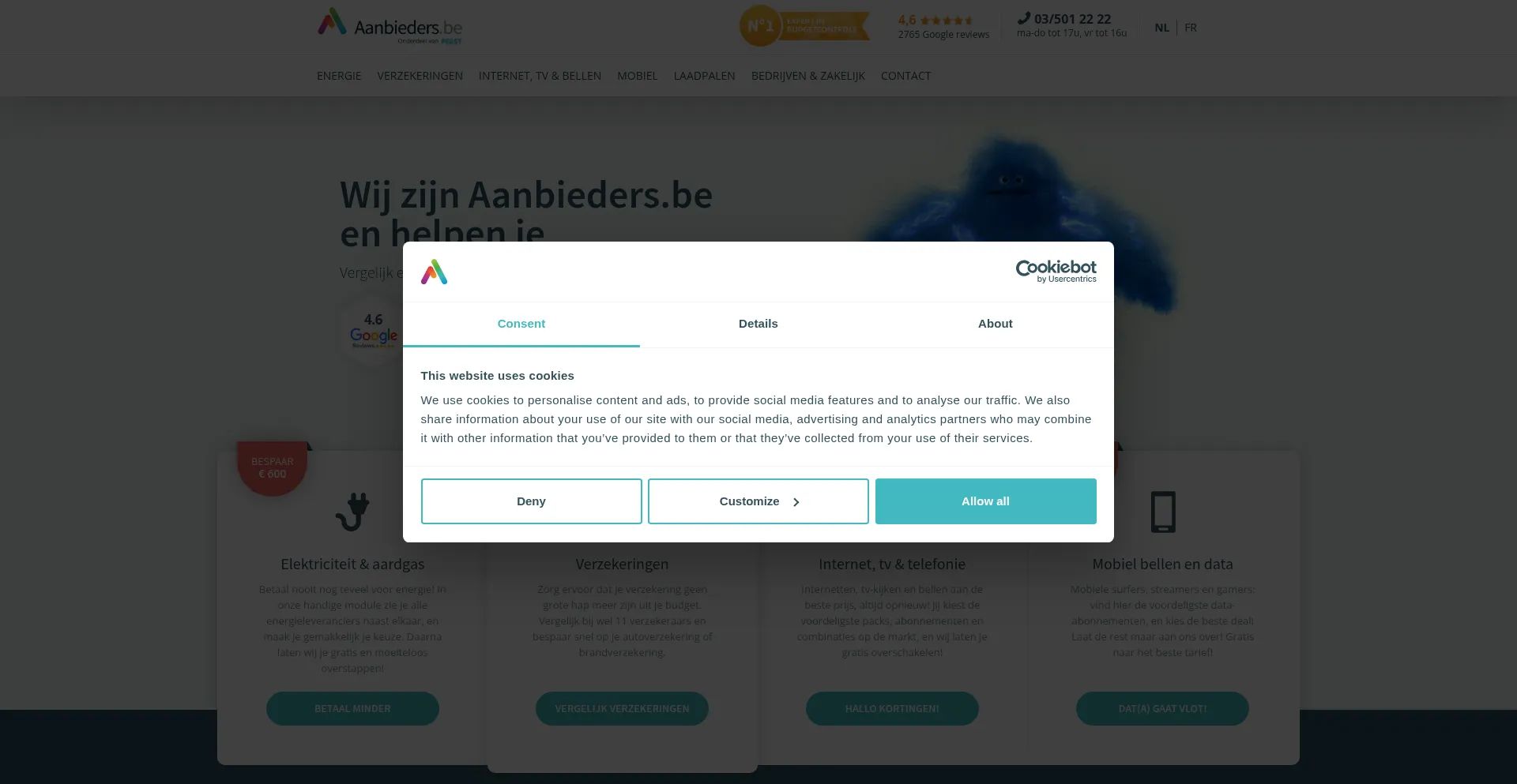Aanbieders.be Screenshot