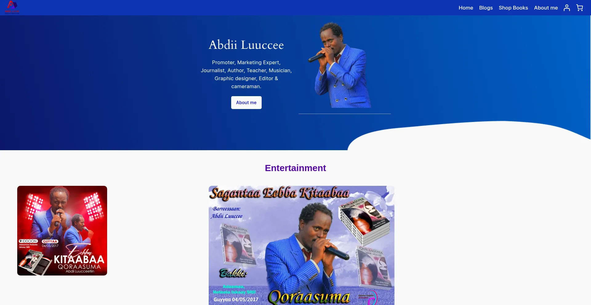 Website screenshot of Abdiiluccee.com