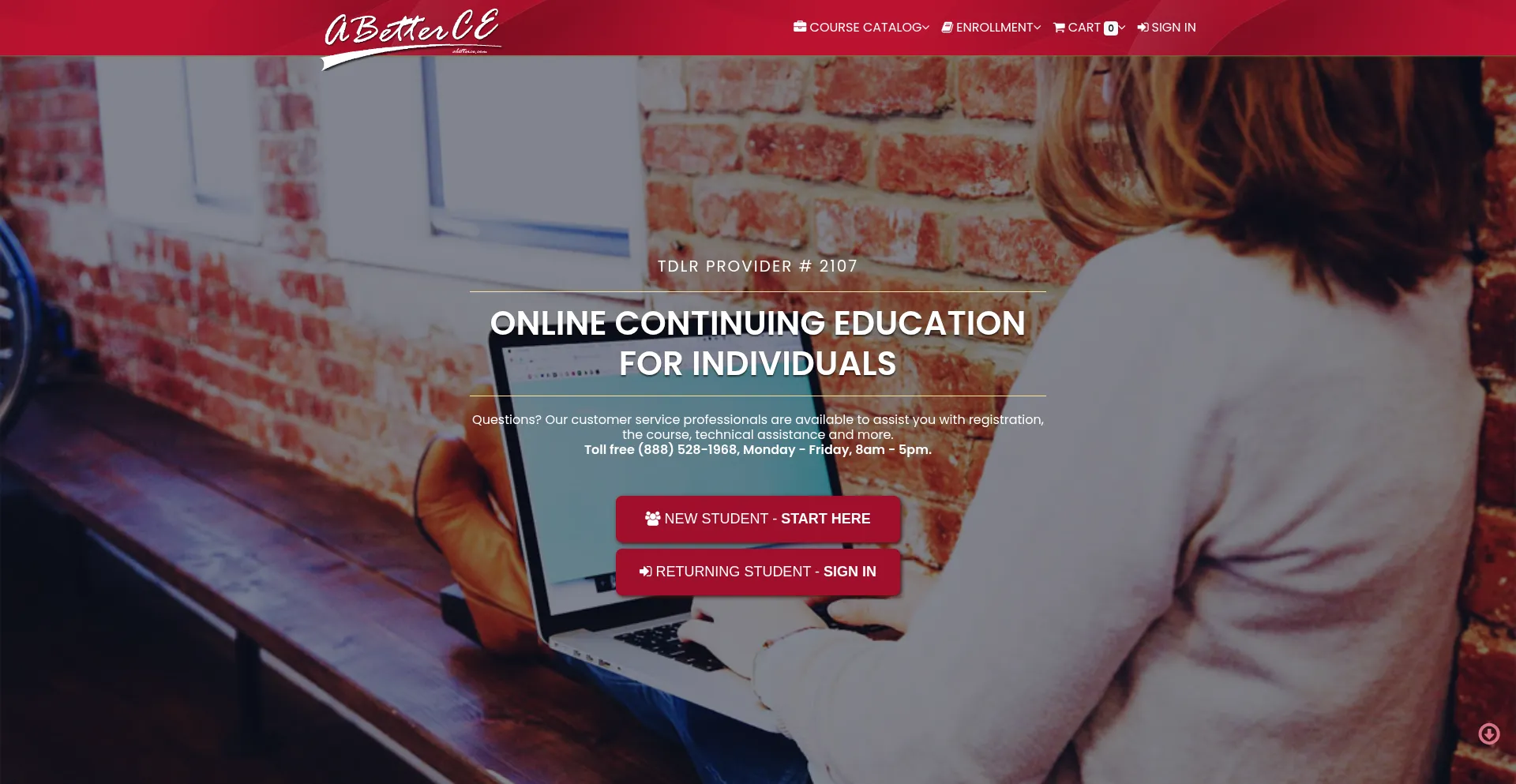 Website screenshot of Abetterce.com