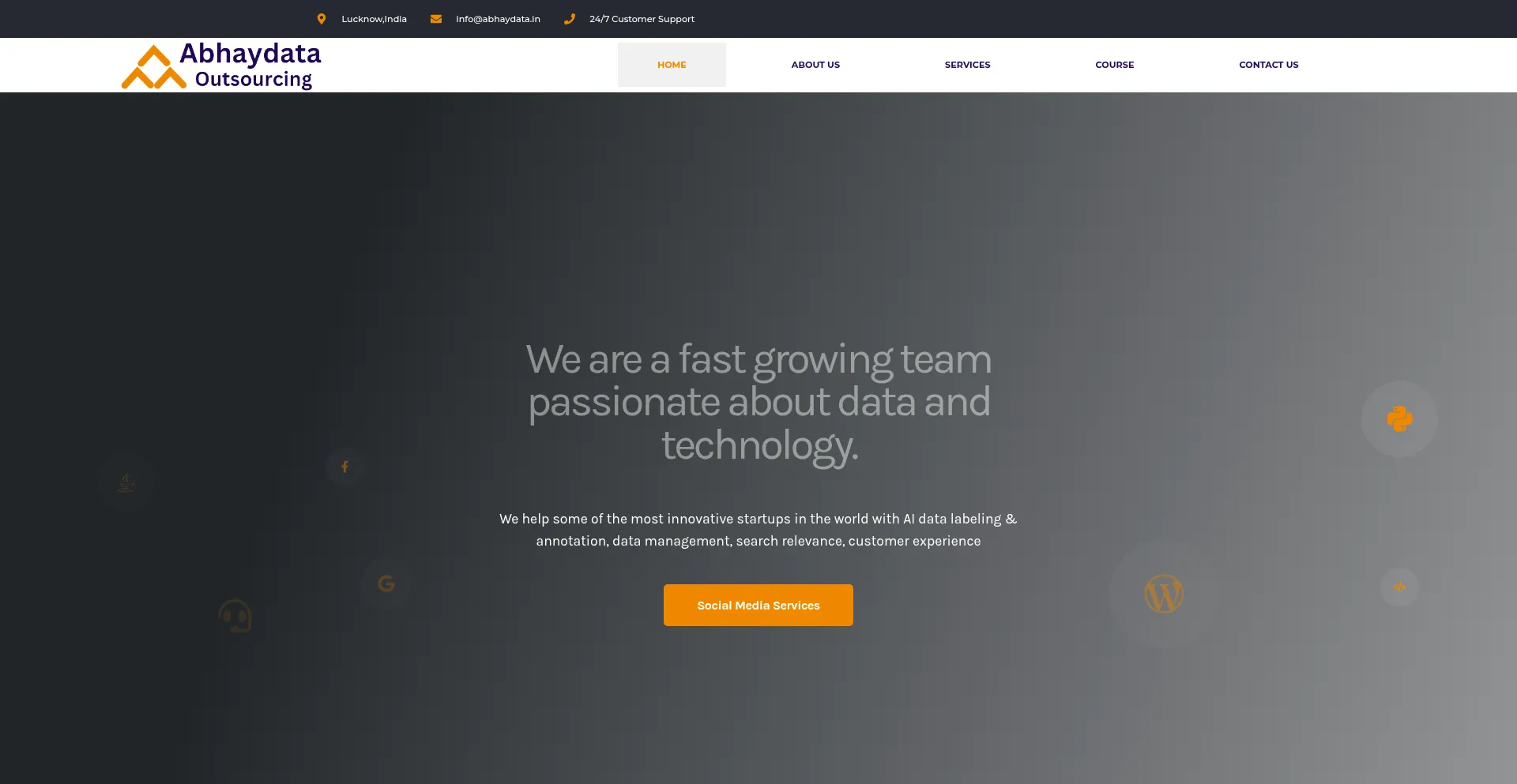 Website screenshot of Abhaydata.in