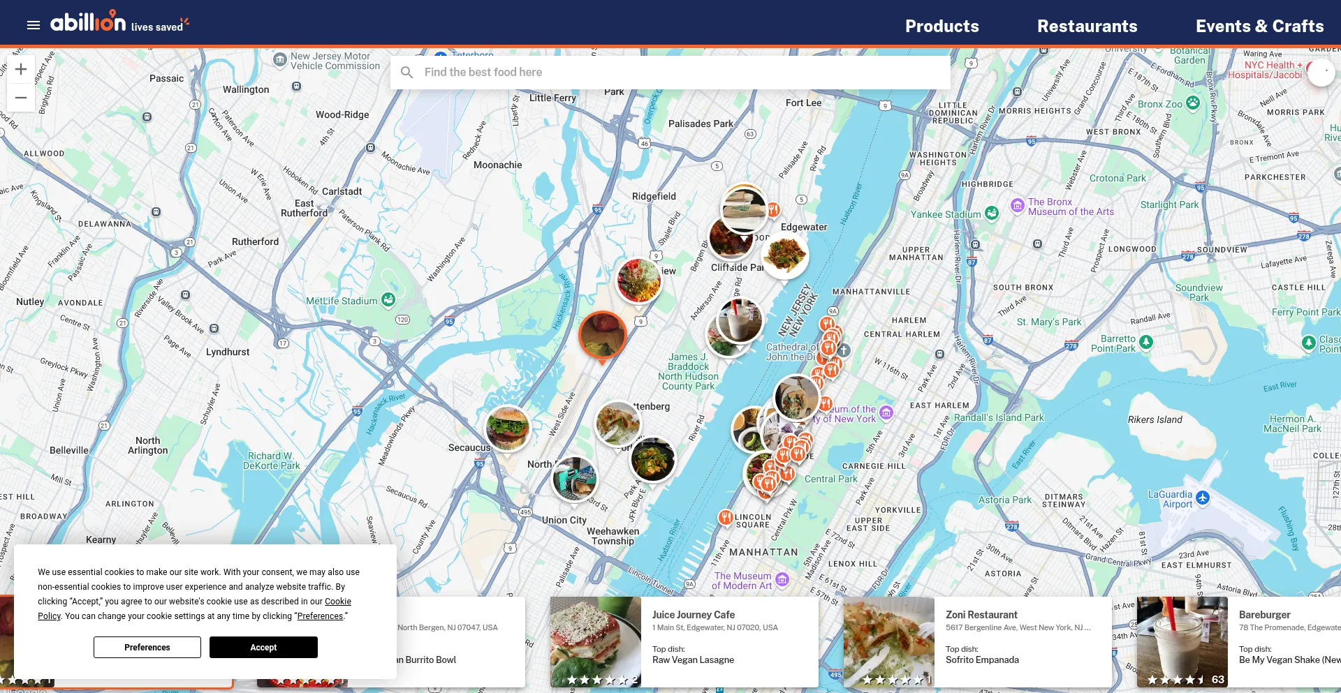 Website screenshot of Abillion.com