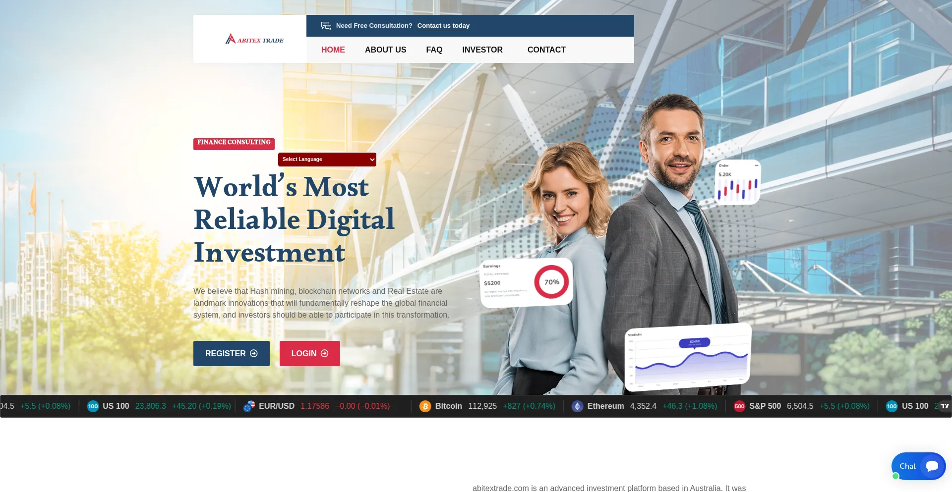 Website screenshot of Abitextrade.com