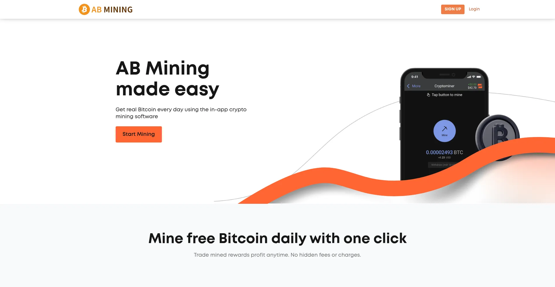 Website screenshot of Abmining.net