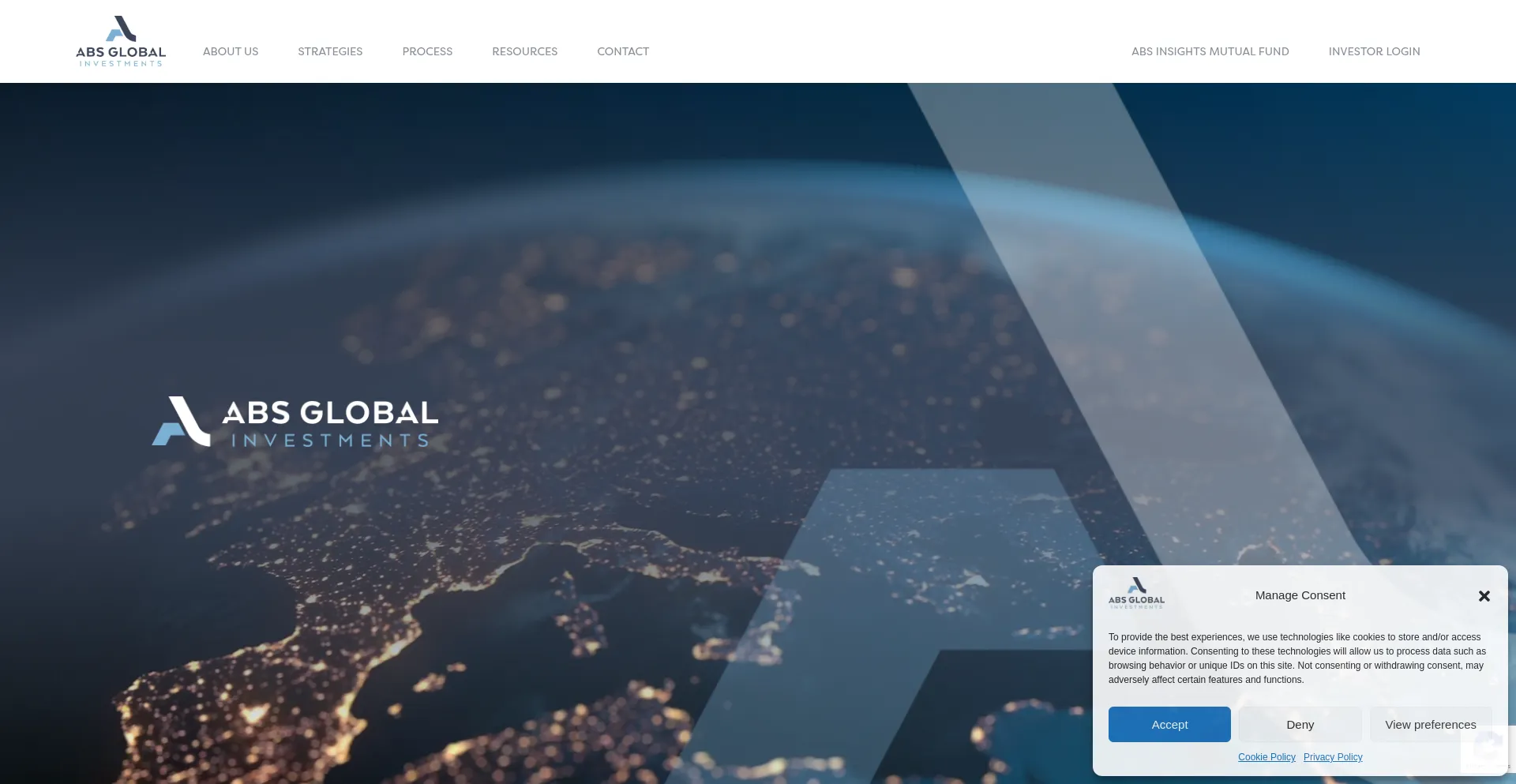 Website screenshot of Absinv.com