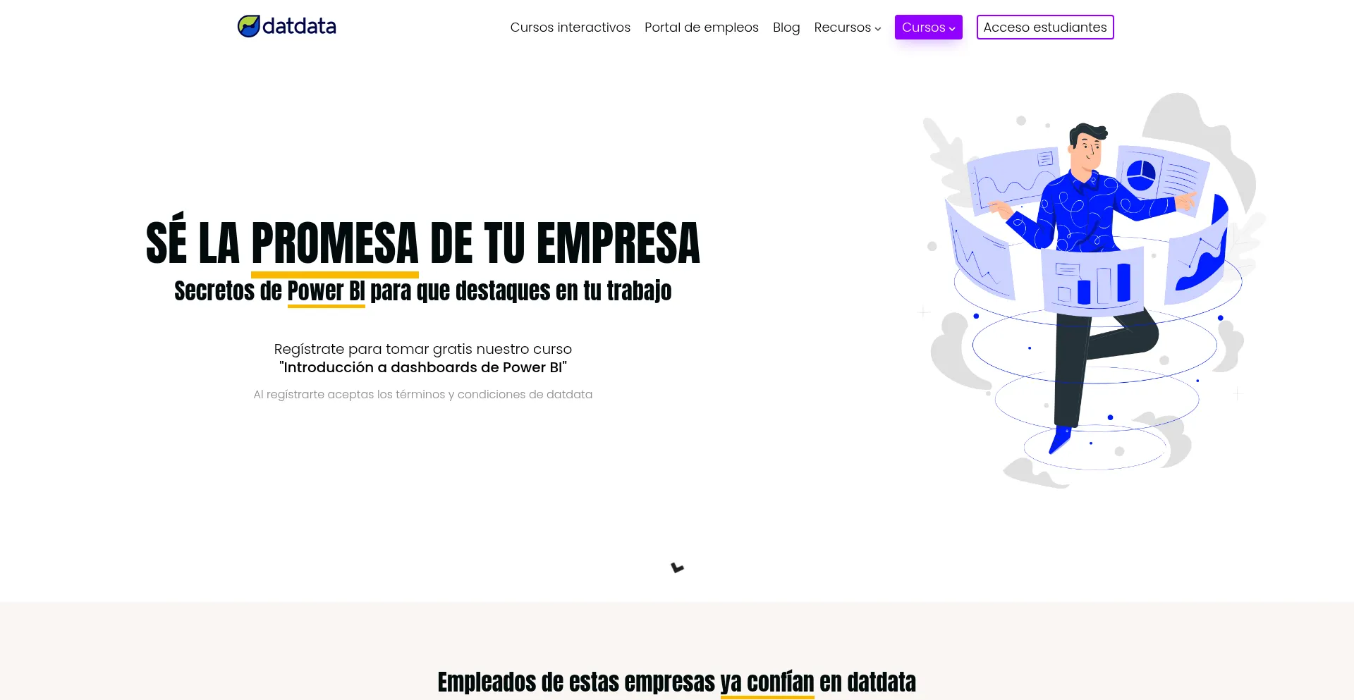 Website screenshot of Academia.datdata.com