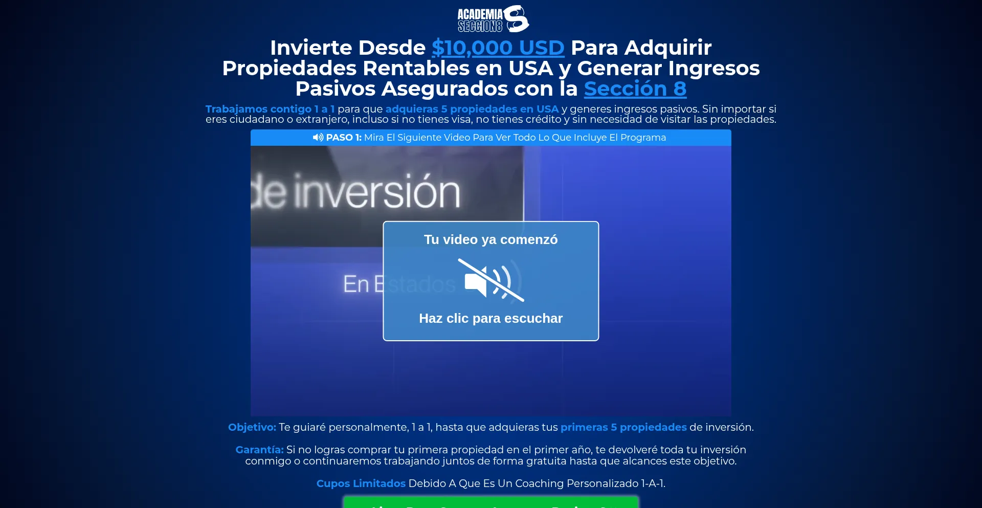 Website screenshot of Academiaseccion8.com