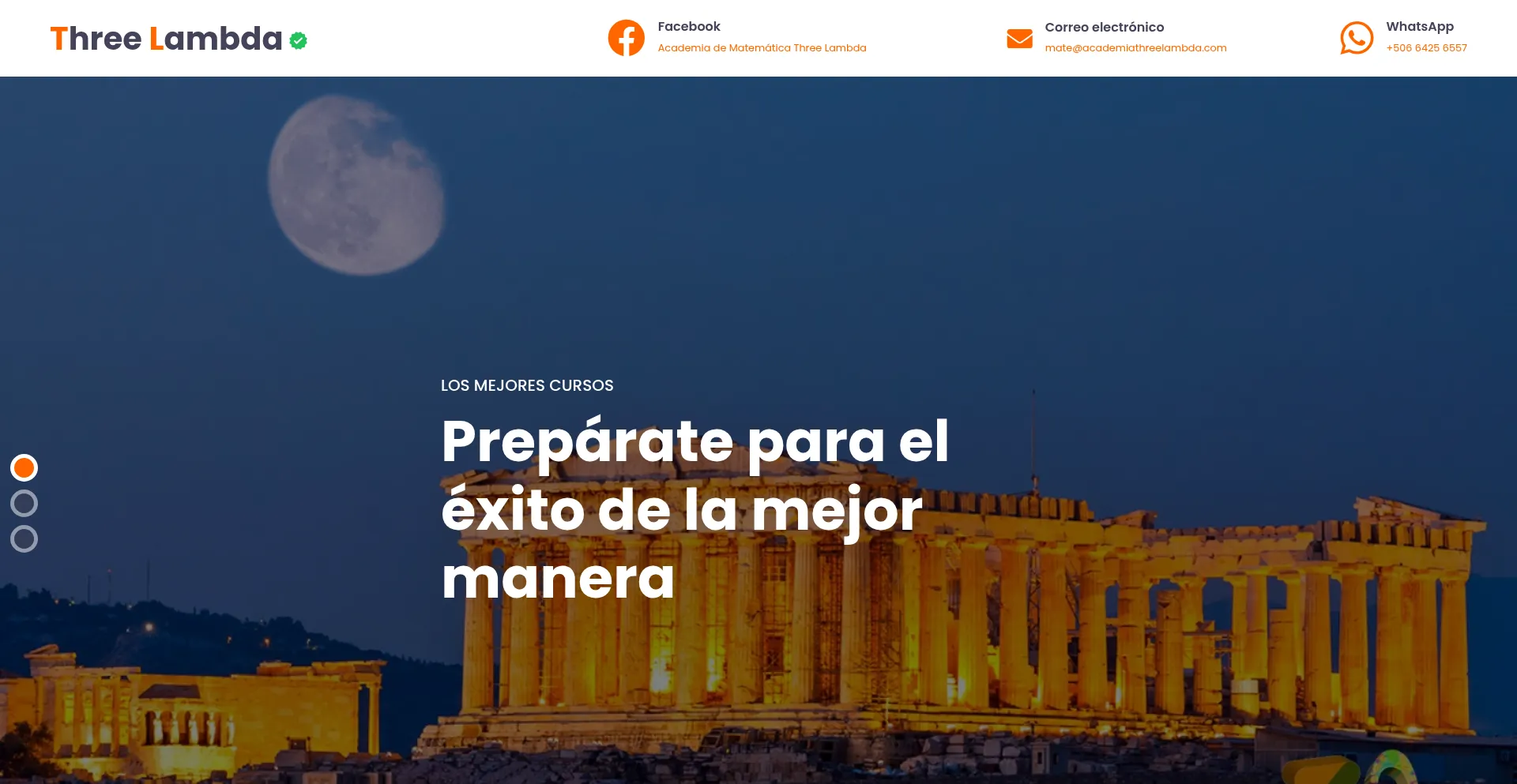 Website screenshot of Academiathreelambda.com