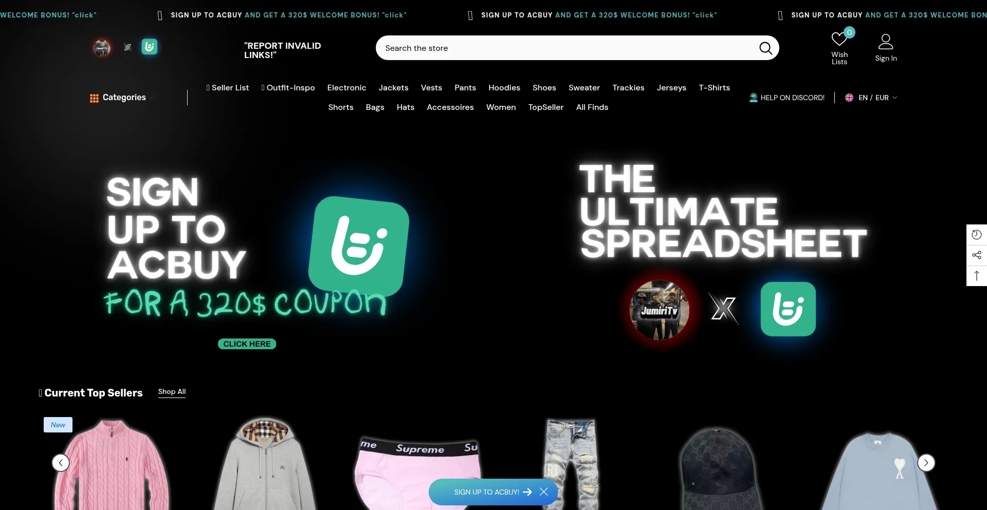 Website screenshot of Acbuylinks.com