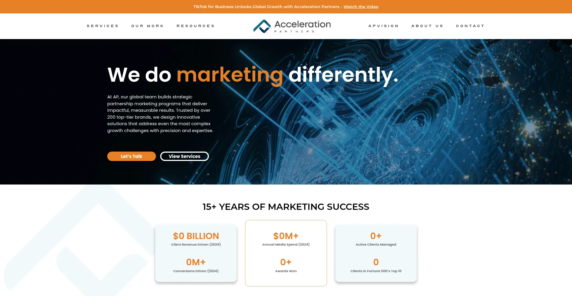 Website screenshot of Accelerationpartners.com