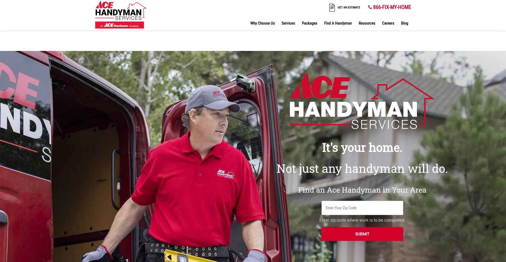 Website screenshot of Acehandymanservices.com