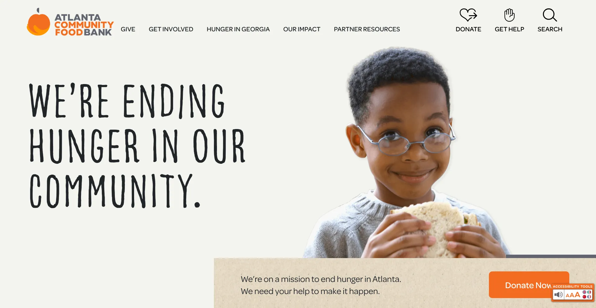 Website screenshot of Acfb.org