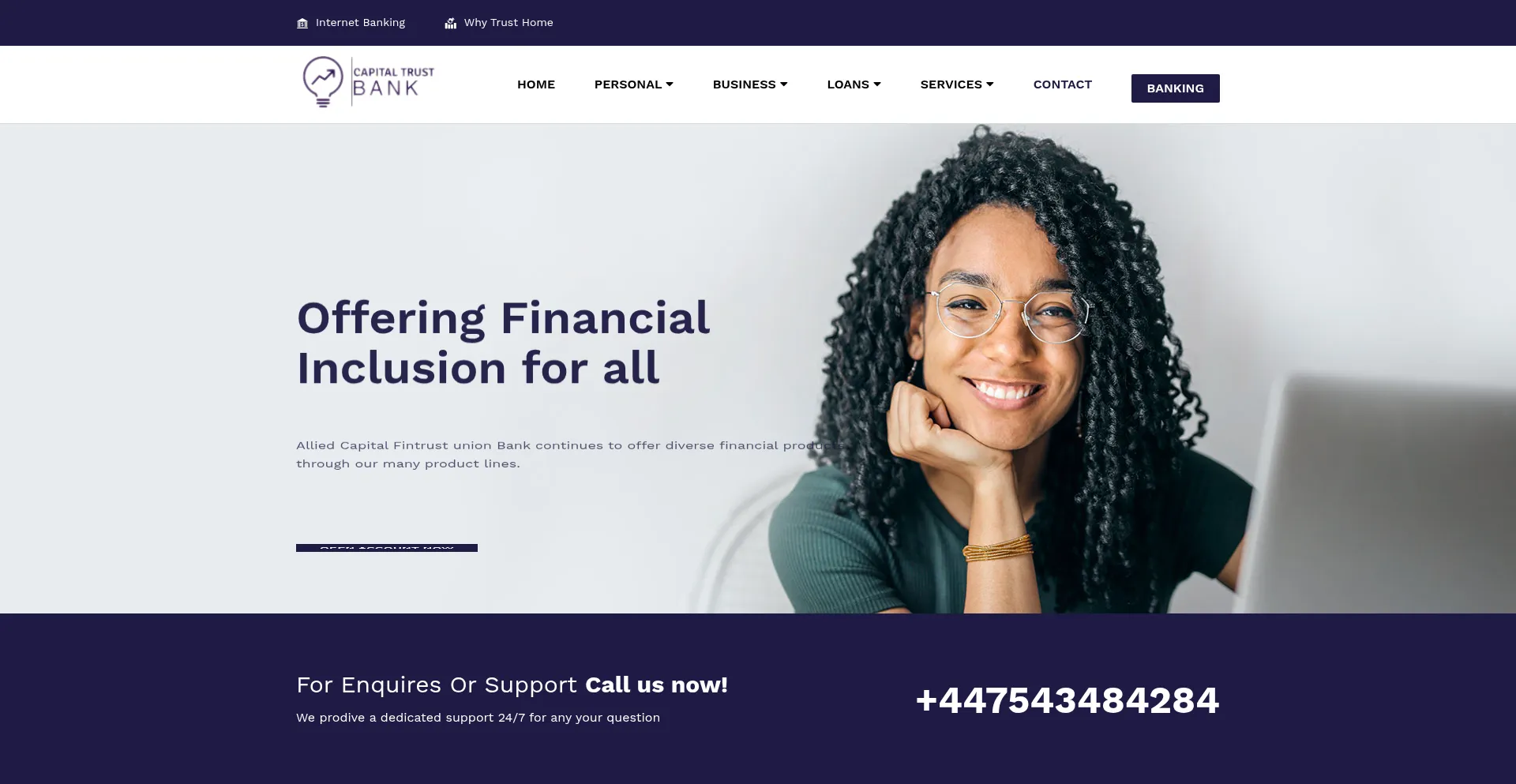 Website screenshot of Acfu.us