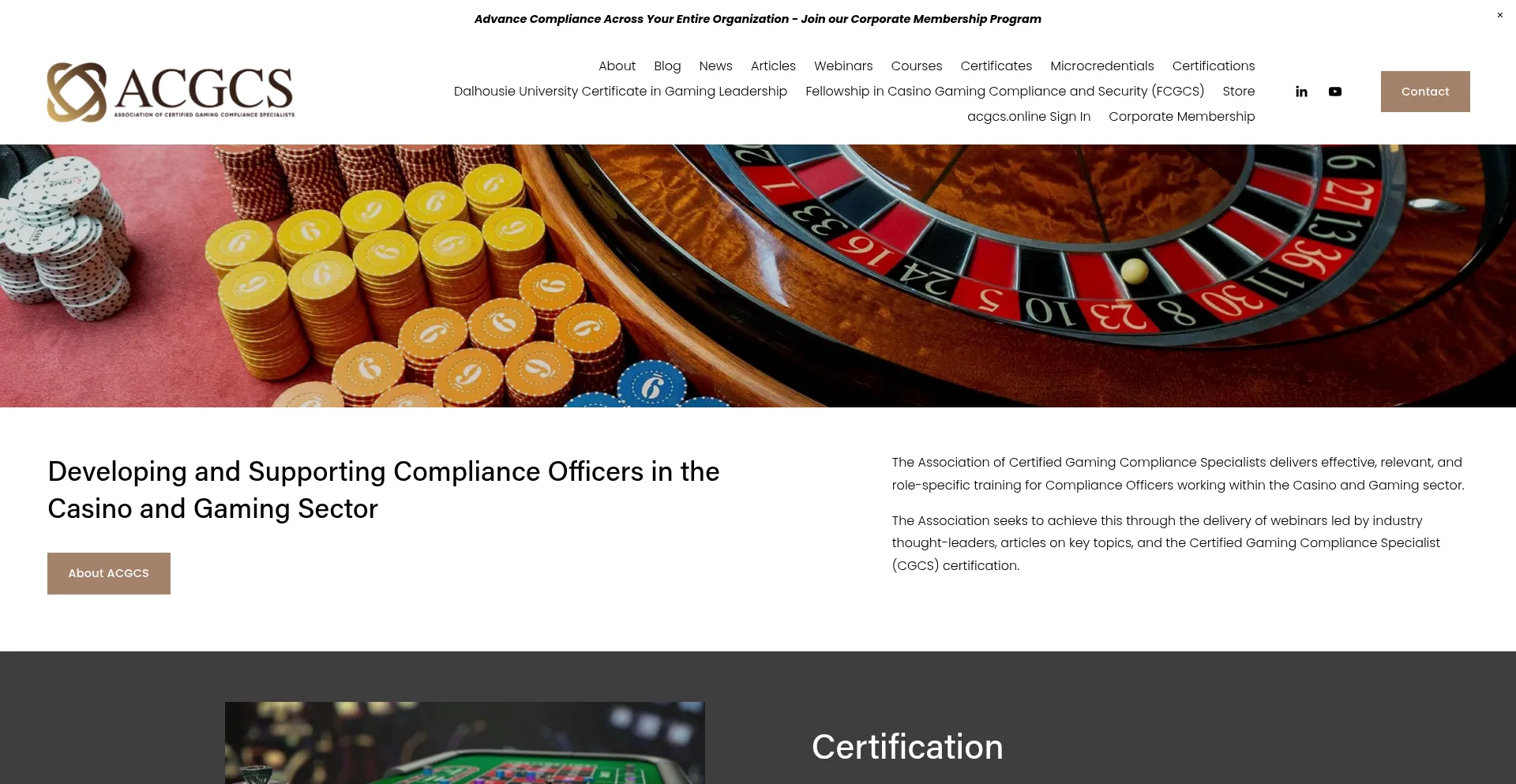 Website screenshot of Acgcs.org