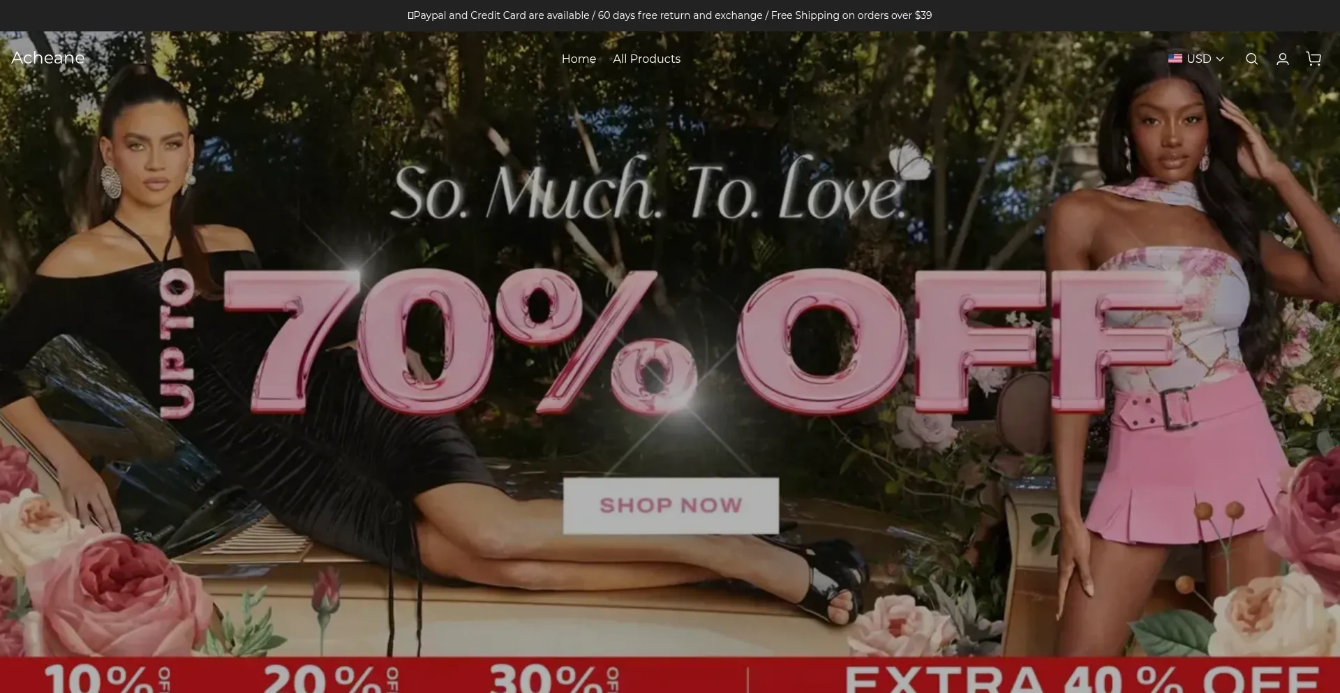Website screenshot of Acheane.com