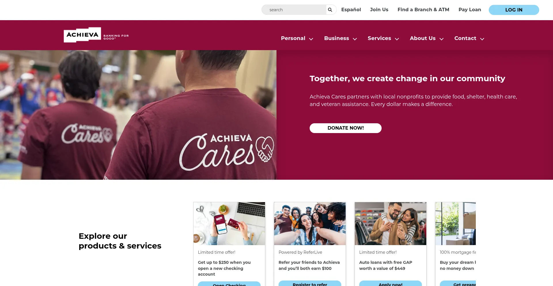 Website screenshot of Achievacu.com