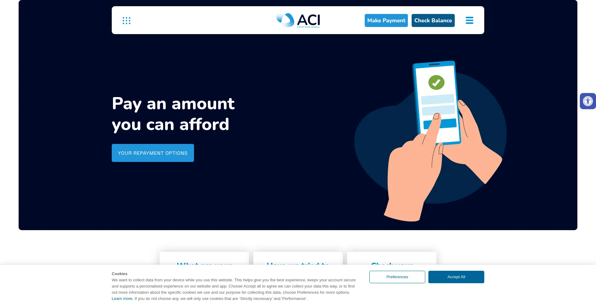 Website screenshot of Aciuk.co.uk