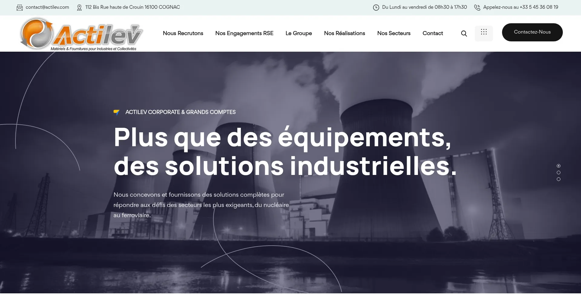 Website screenshot of Actilev.com