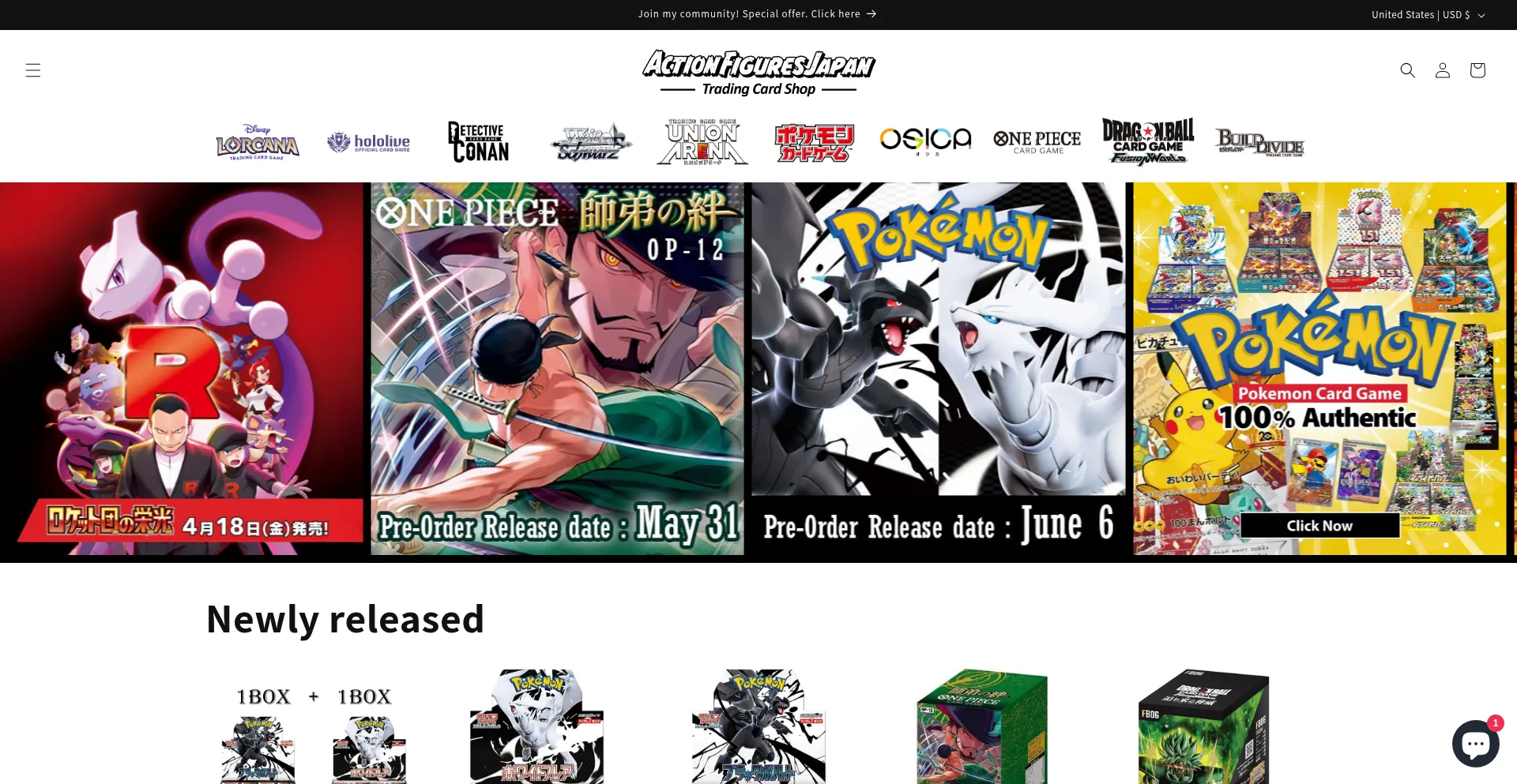 Website screenshot of Actionfiguresjapan.com