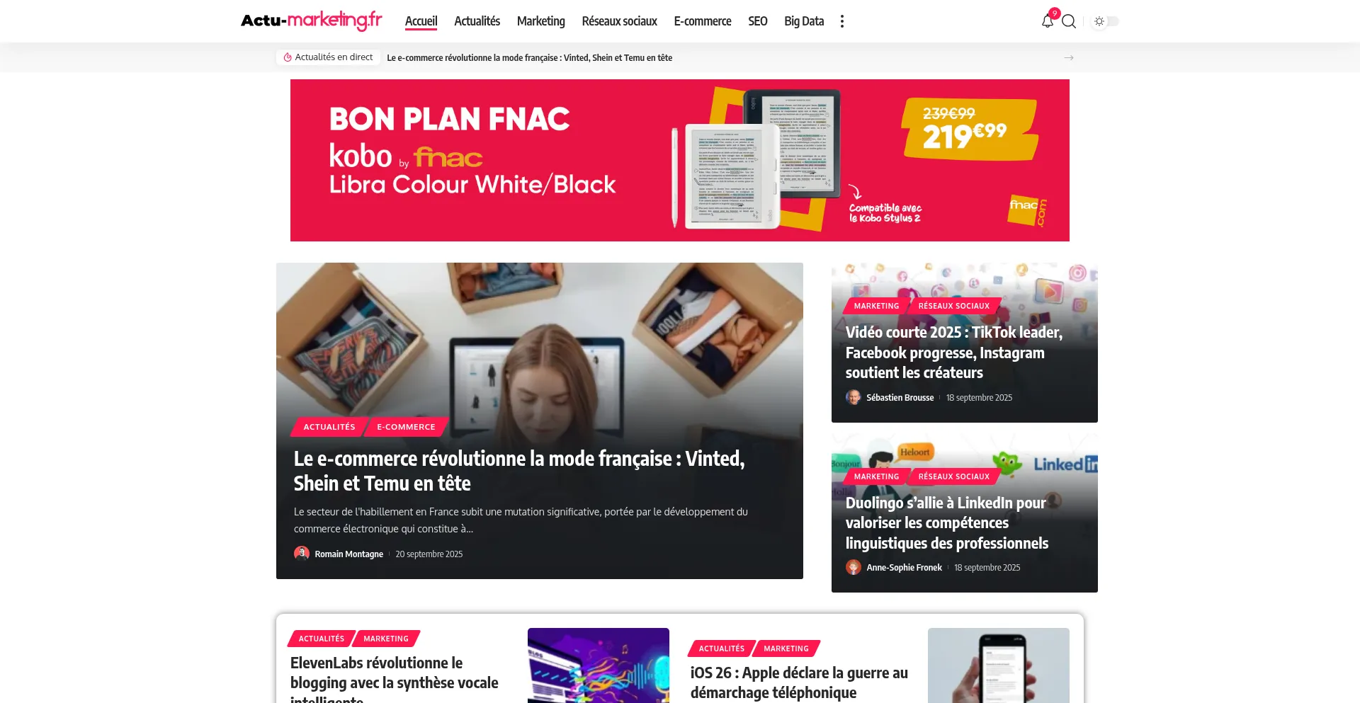 Actu-marketing.fr Screenshot