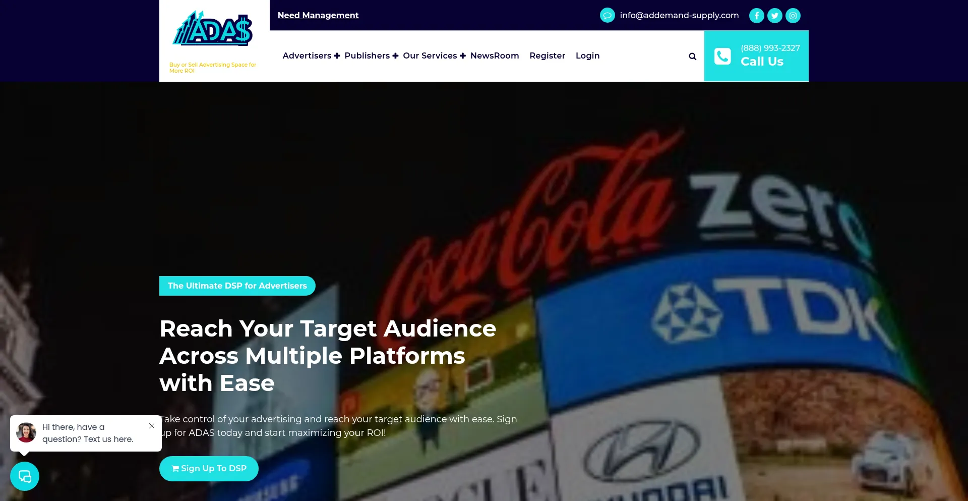 Website screenshot of Addemand-supply.com