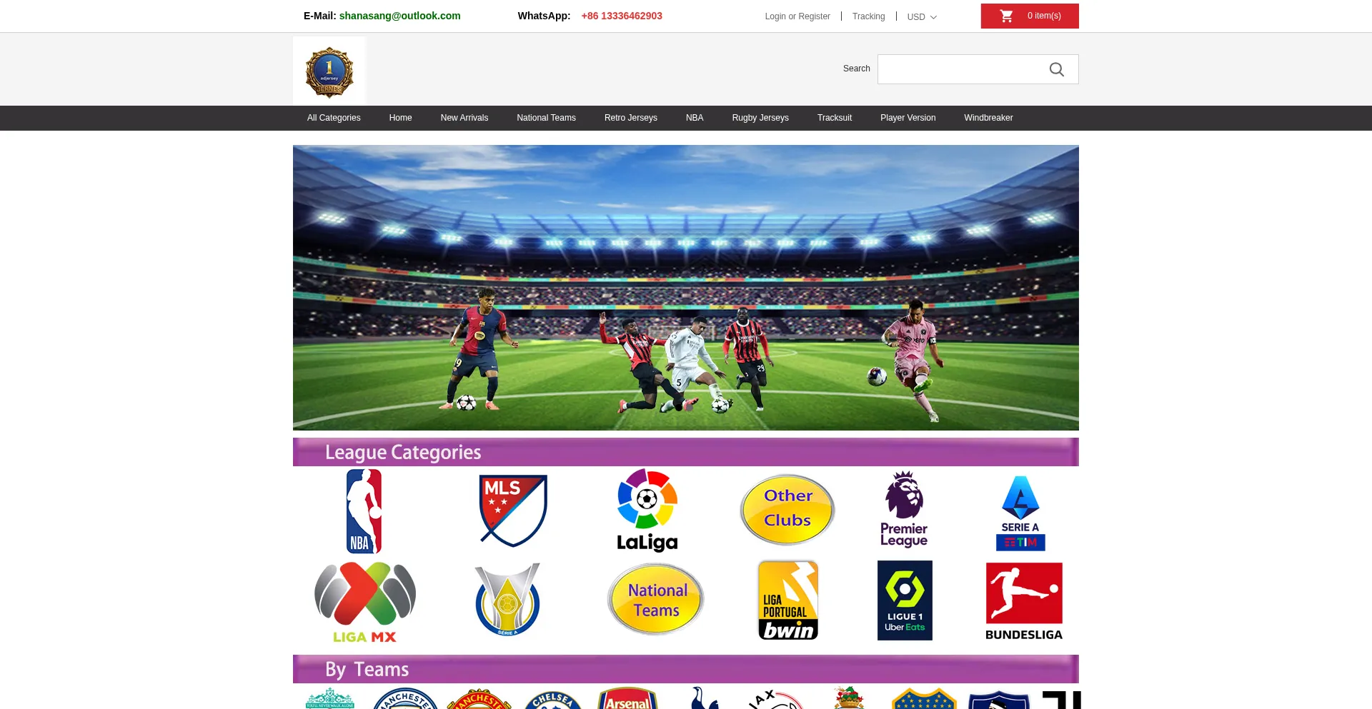 Website screenshot of Adjersey.com