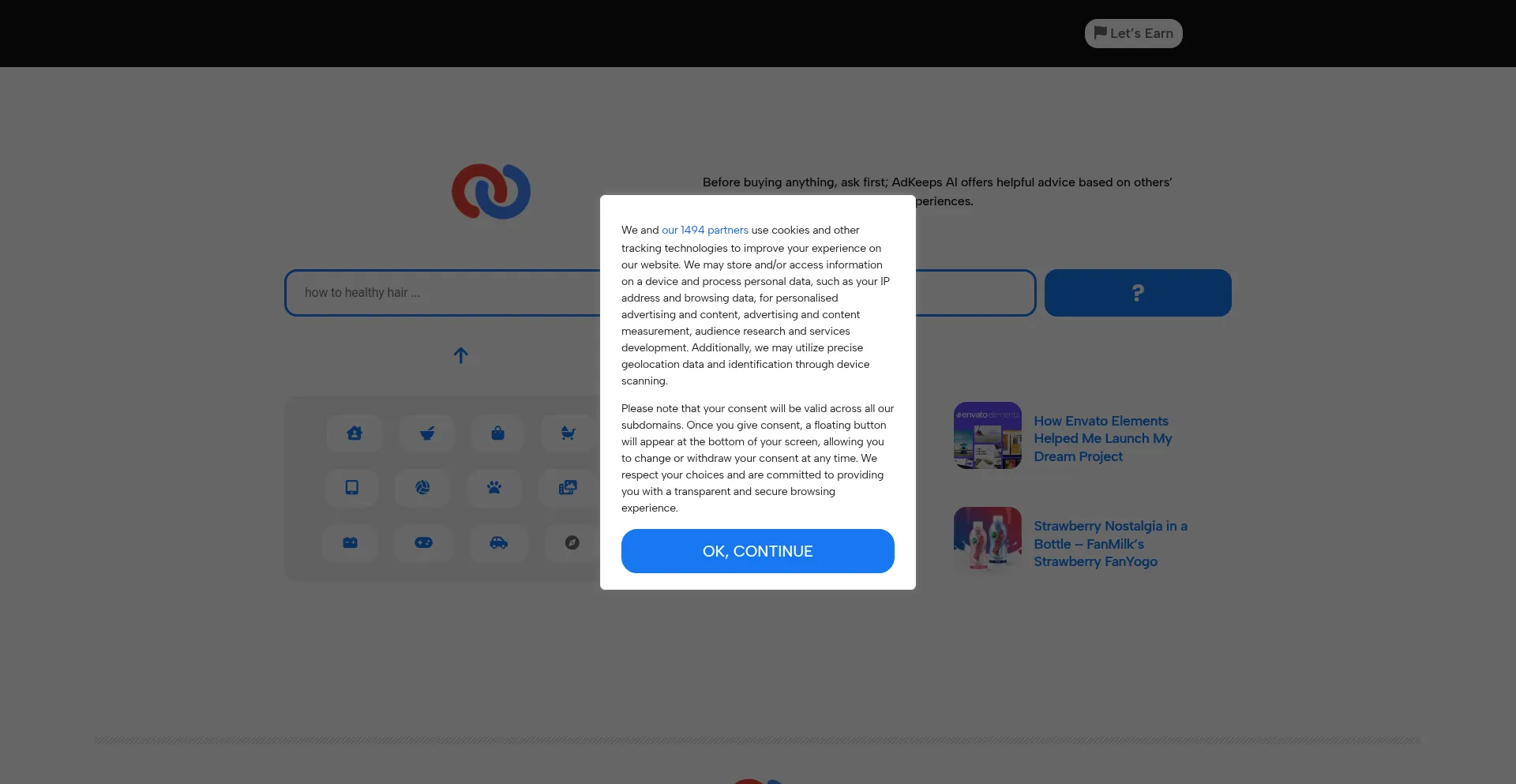 Website screenshot of Adkps.me