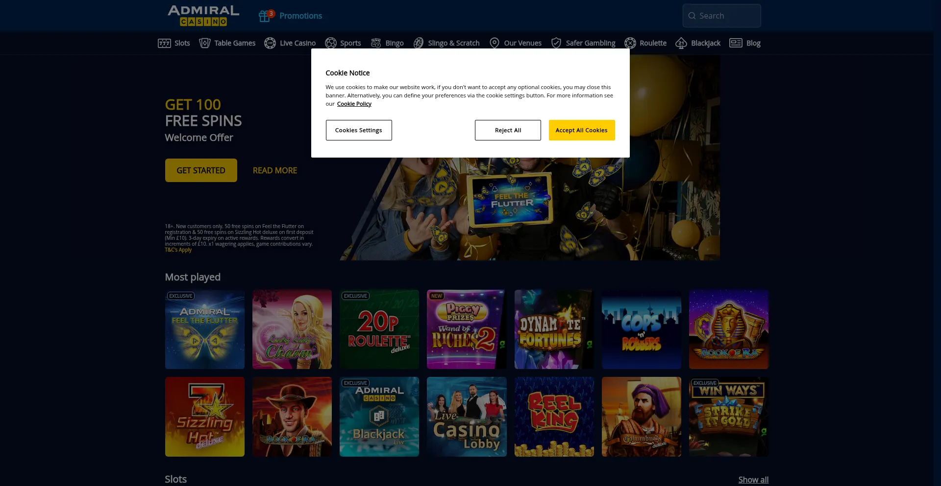 Admiralcasino.co.uk 安全可靠吗？